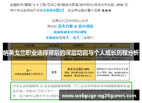 纳英戈兰职业选择背后的深层动因与个人成长历程分析